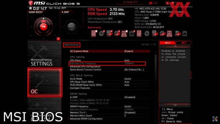 тактовая частота в BIOS 3