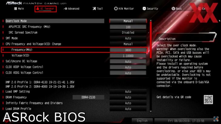 тактовая частота в BIOS 4